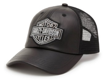 Harley-Davidson Bling Bar&Shield Leder Cap  Damen