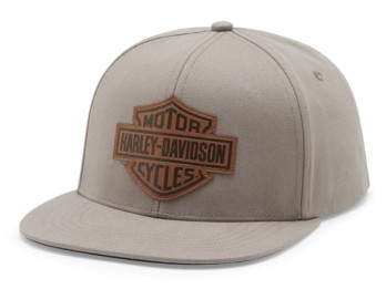 "Leather Bar & Shield Switchback Adjustable Cap"