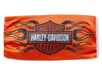 Harley-Davidson Bling Bling Bandana für Damen orange