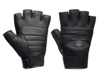 H-D Fingerhandschuhe mit geflügeltem Willie-G-Totenkopfmotiv