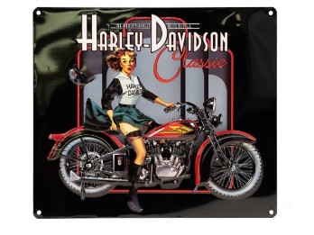 H-D Klassisches Pin Up Babe Blechschild 