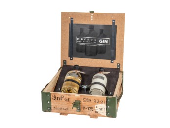 Gin Geschenkset in umgebauter Munitionskiste
