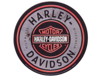 Geprägtes Harley-Davidson® Zinnschild mit dem  Bar & Shield Logo