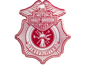 H-D  Metallschild `Feuerwehrmann`