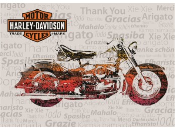 Nostalgisches Motorrad - Dankeskarte
