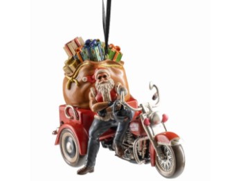 Biker Weihnachtsmann Christbaumschmuck