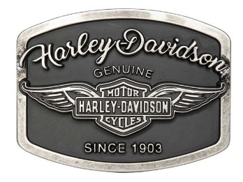 Harley-Davidson® Women's B&S Genuine Wings Gürtelschnalle - antik vernickelt