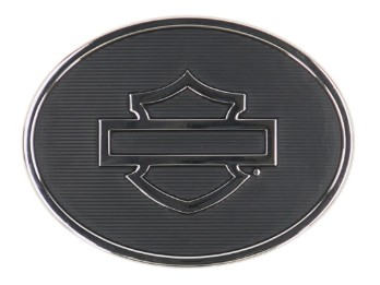 Herren-Gürtelschnalle mit offenem Bar & Shield-Logo, oval