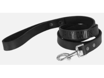 H-D Logo Hundeleine Leder - schwarz