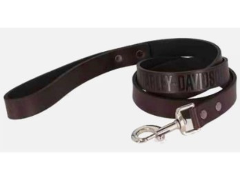 H-D Logo Haustierleine Leder- braun