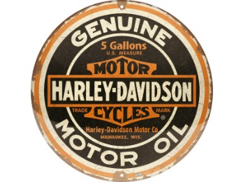 Blechschild 'Genuine Motor Oil' Rund