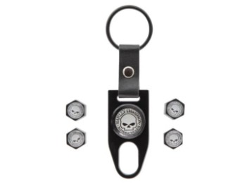 HARLEY-DAVIDSON SCHLÜSSELANHÄNGER 3D-TOTENKOPF-VENTILKAPPE-KIT