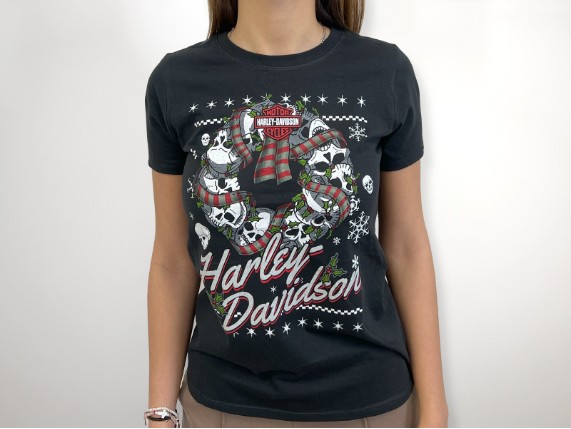 3001792-BLCK-LG, Damen Shop Shirt 'Wreath'
