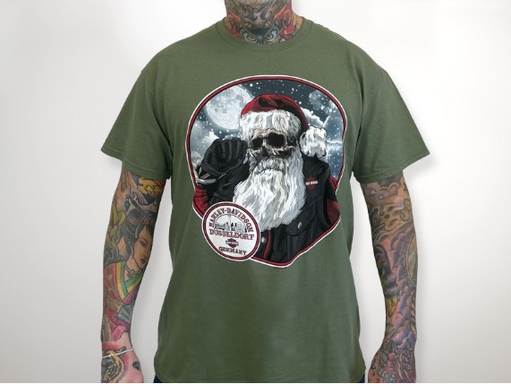 5200210-MLGN-LG, Herren Shop Shirt 'Santa Skull'