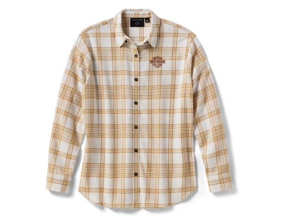H-D Vintage-Fransenbluse mit Karomuster