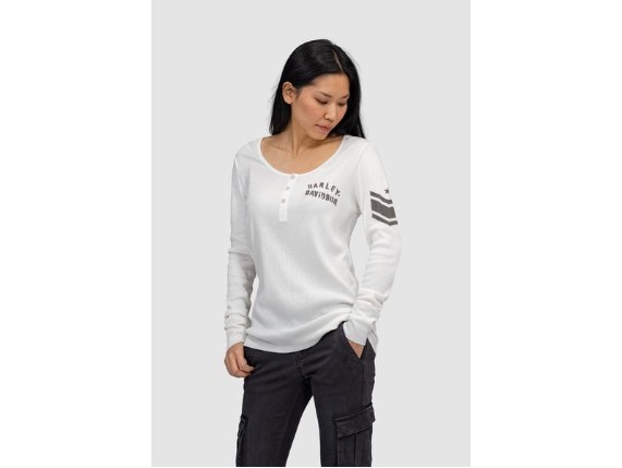 96462-22VW/000L, HENLEY-KNIT,OFF WHITE