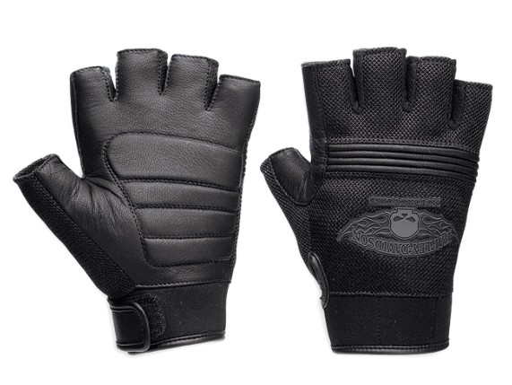 98277-14VM/000L, Glove-F/L,Winged Skull,blk