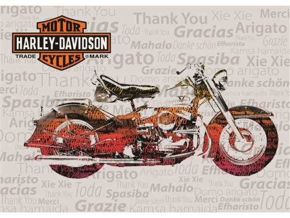 HDL-20018, Nostalgic Bike Thank You Card