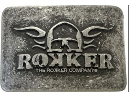 ROKKER®Gürtelschnalle: Logo Steel
