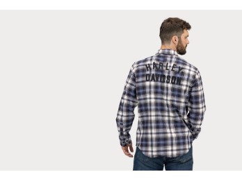 Men's Arched Font Plaid Flannel Shirt