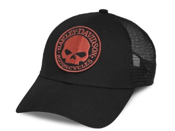 Men's Orange Skull Trucker Cap