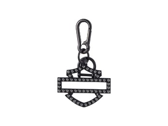 H-D®Schlüsselanhänger: Schwarzer Nietensilhouette-Bling