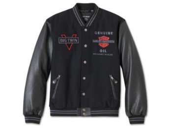 H-D®Lederjacke: Collagestil V-Twin Varsity