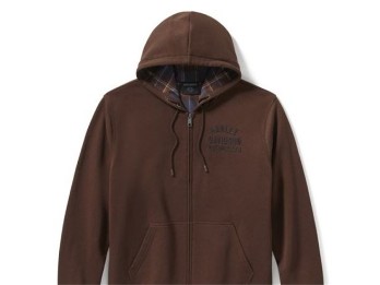 H-D®Zip-Hoodie: mit kariertem Futter