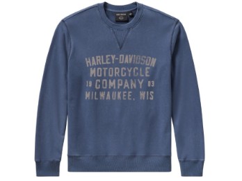 H-D®Pullover: Washed Crewneck