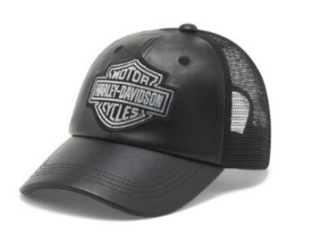 H-D®Cap: Bling Bar & Shield - Leder