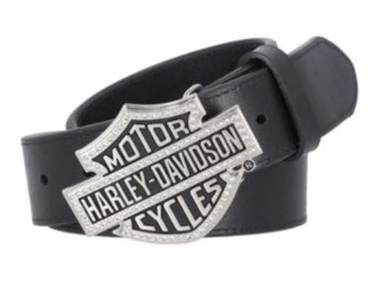 H-D®Gürtel: Bar & Shield-Logo + Strassverschluss
