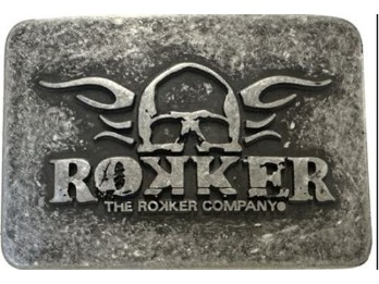 ROKKER®Gürtelschnalle: Logo Steel