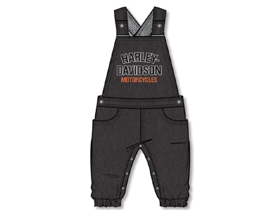 4050245, Black Washed Denim Overall