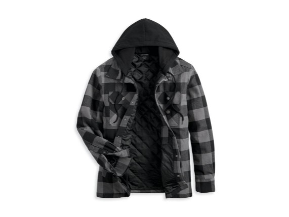 Hooded plaid clearance shirt mens