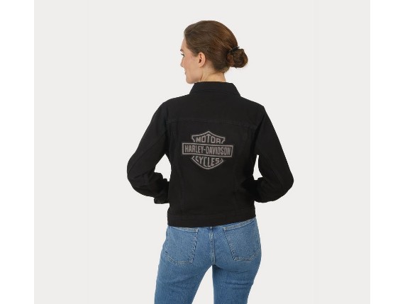 99041-23VW_Essential Bar & Shield Denim Jacket für Damen - Schwarzer Denim_m