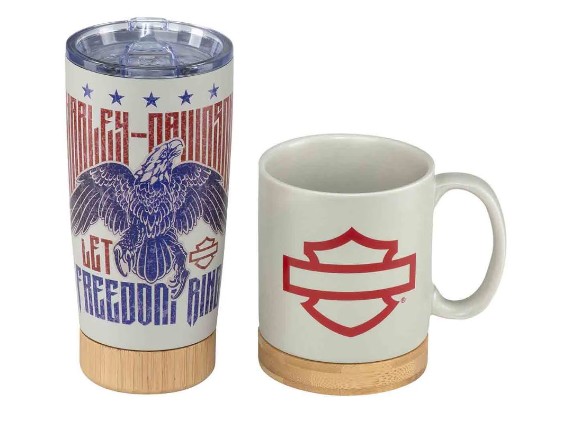 HDL-18625, H-D 1970s Eagle Mug Travel Mug Set
