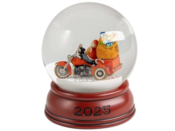 HDX-99346, Biker Santa Snowglobe