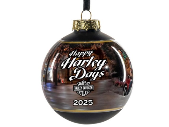 HDX-99357, 2025 Biker Santa Ball Ornament