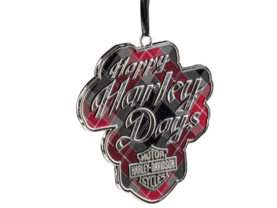 HDX-99357, Holiday Plaid Pewter Ornament
