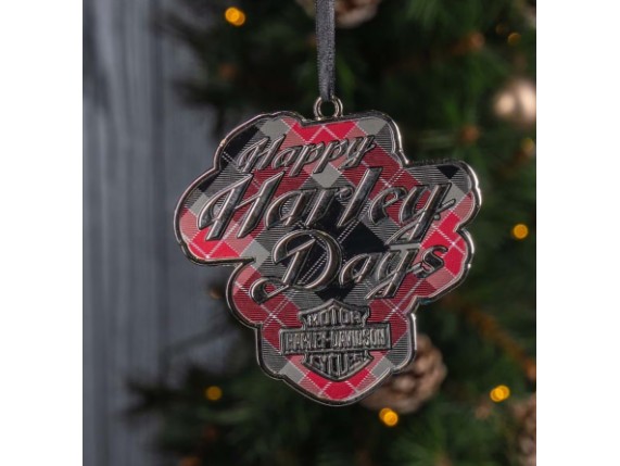 HDX-99357, Holiday Plaid Pewter Ornament
