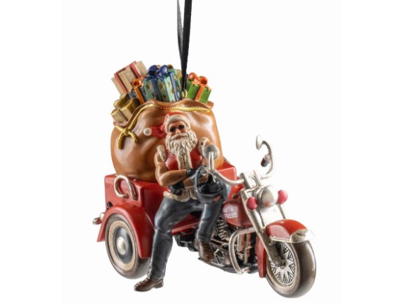 HDX-99359, 2025 Biker Santa Ornament