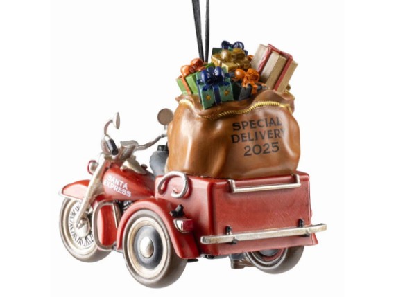 HDX-99359, 2025 Biker Santa Ornament