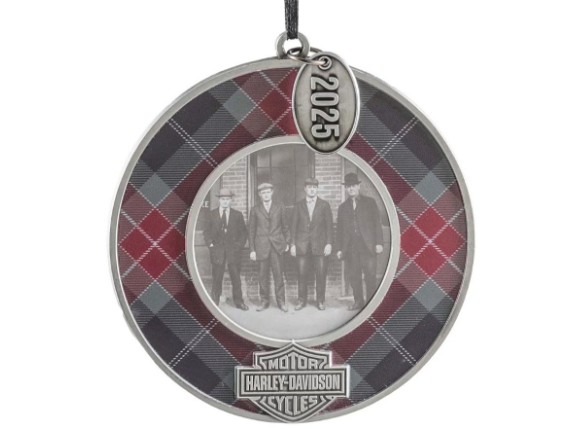 HDX-99362, 2025 Holiday Plaid Picture Frame Orn