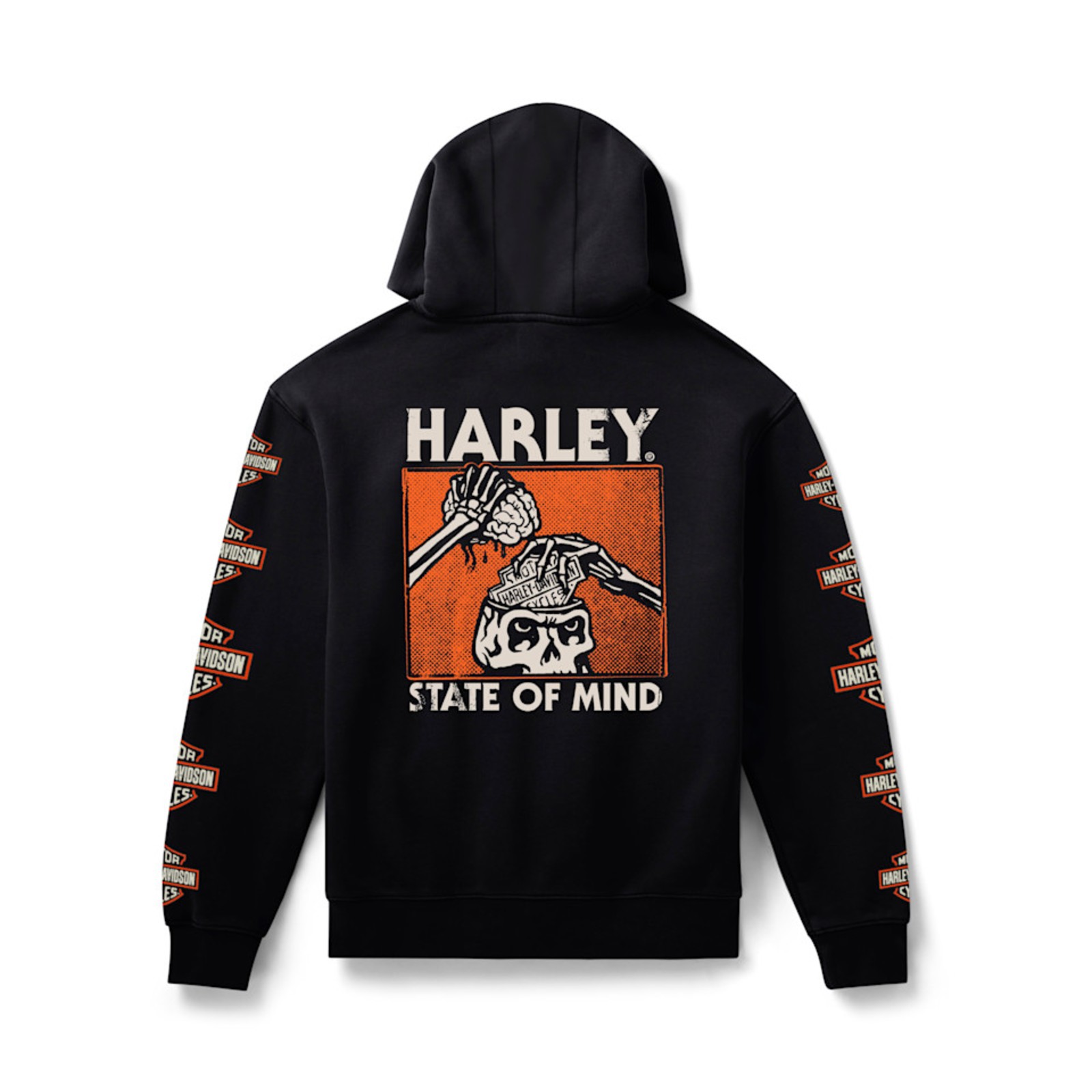 Harley Davidson Motorrad Sweatshirt Mit Kapuze – Herren, Baumwolle, Taschen
