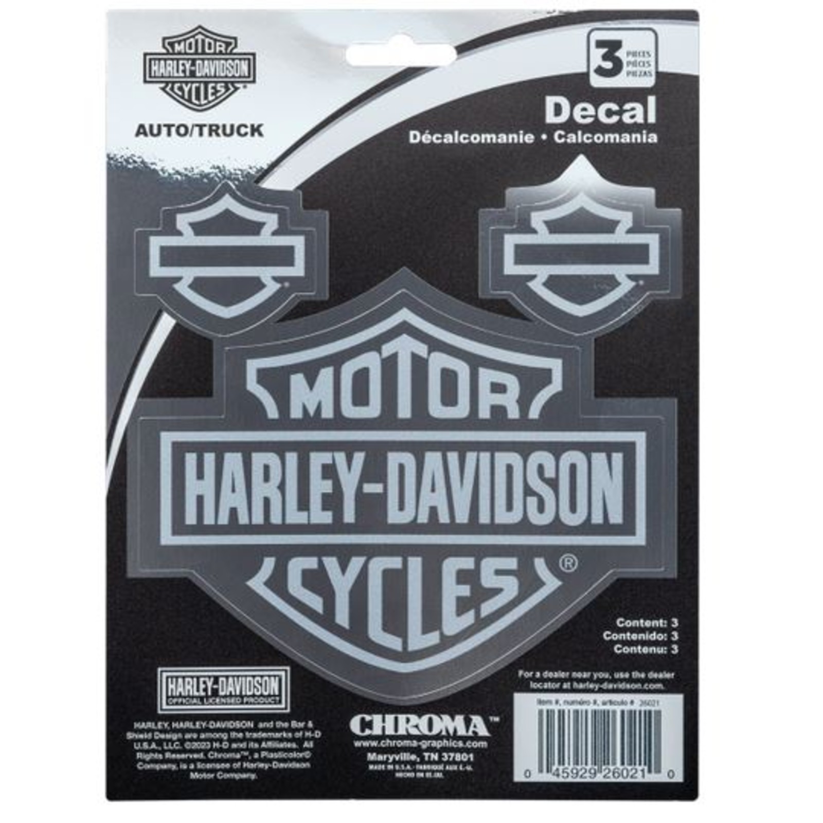 HarleyDavidson® AufkleberSet im Chrome Look