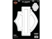 Harley-Davidson® Vinylaufkleber Silhouette Bar & Shield Weiß