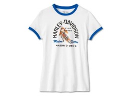 Harley Davidson © T-Shirt "Flat Track" für Damen, weiß