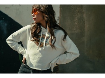 Harley-Davidson® Damen Hoodie Chrome Evo Bar & Shield Cropped