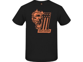 Harley-Davidson® Dealer T-Shirt "Fire One" für Herren, schwarz, Motiv hinten "Hamburg Wappen"