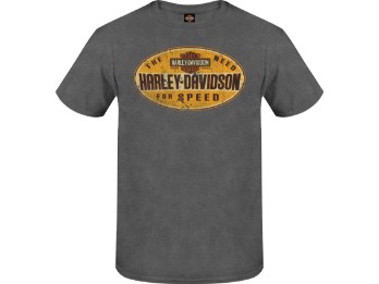 Harley-Davidson® Dealer T-Shirt "Need for Speed" für Herren, grau, Motiv hinten "Köhlbrandbrücke"